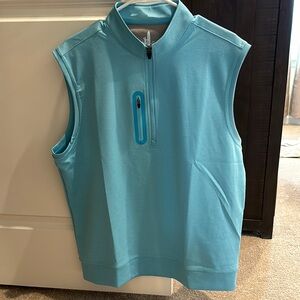 Mens Johnnie-O aqua blue golf vest